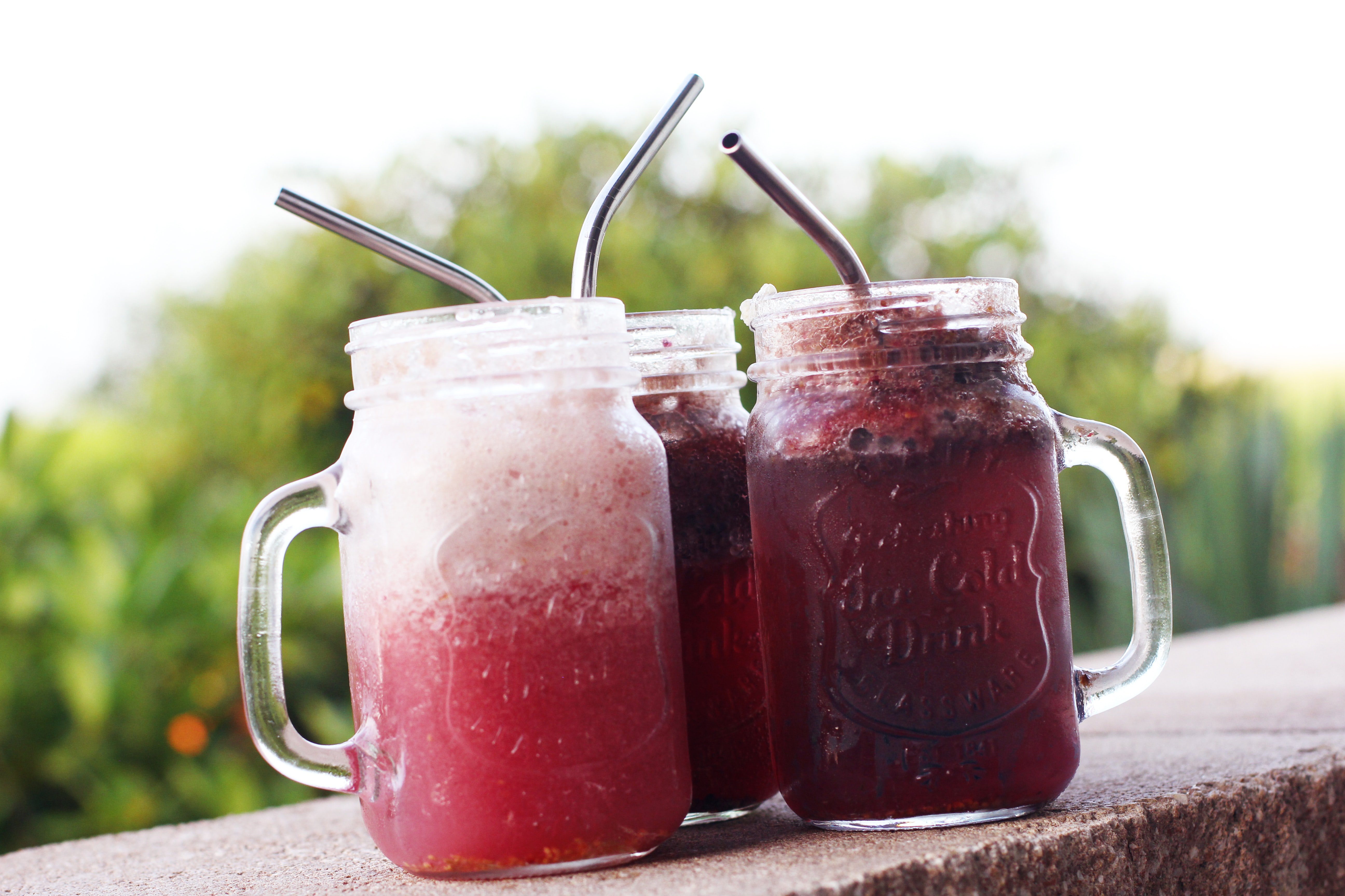 a red coloured smoothie