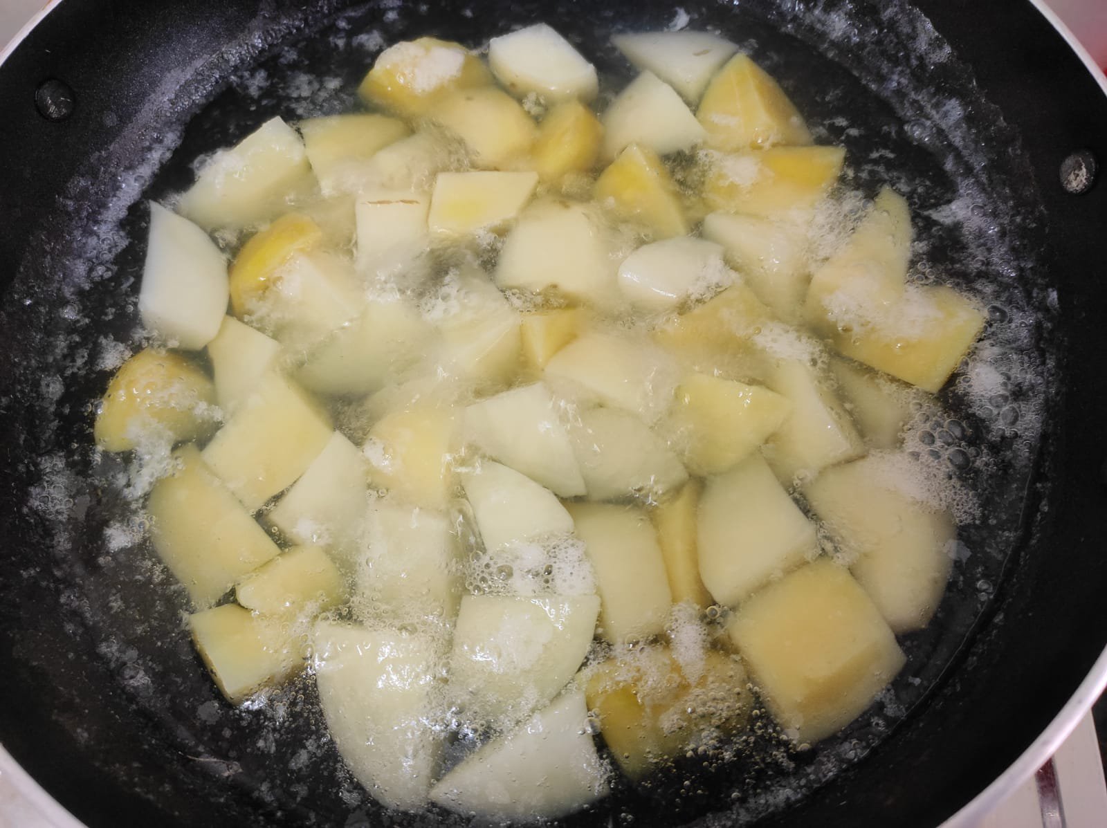 frying potatoes