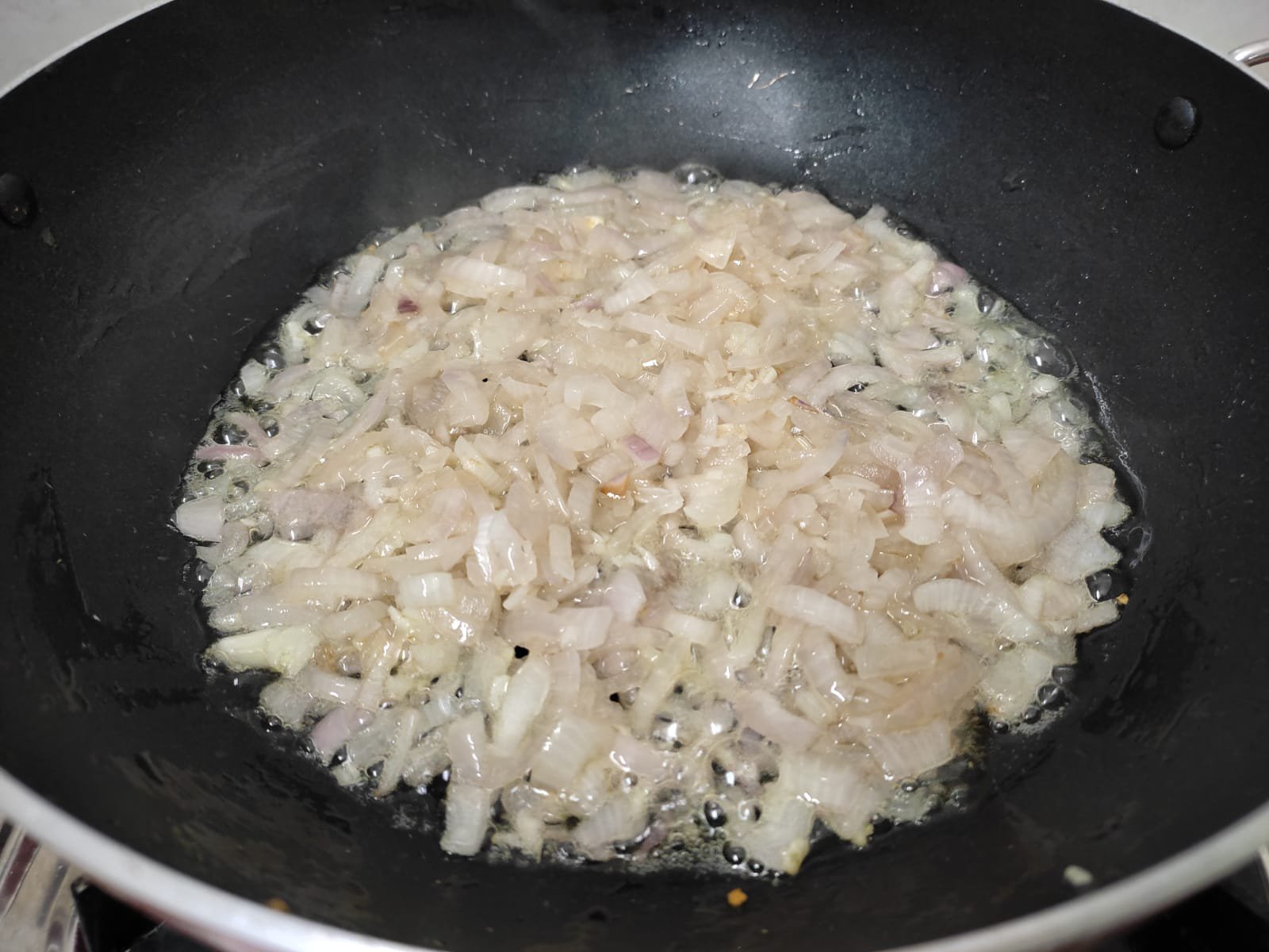 Onions frying in oil