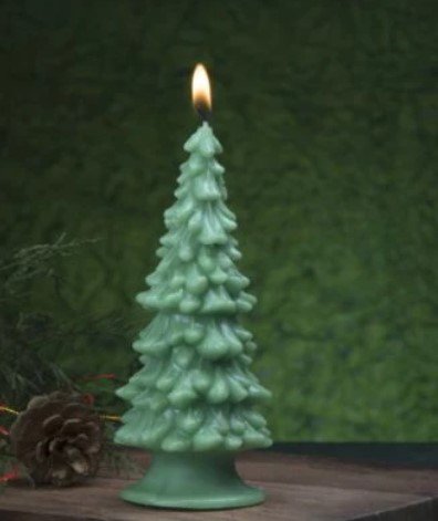 Christmas tree shaped candle