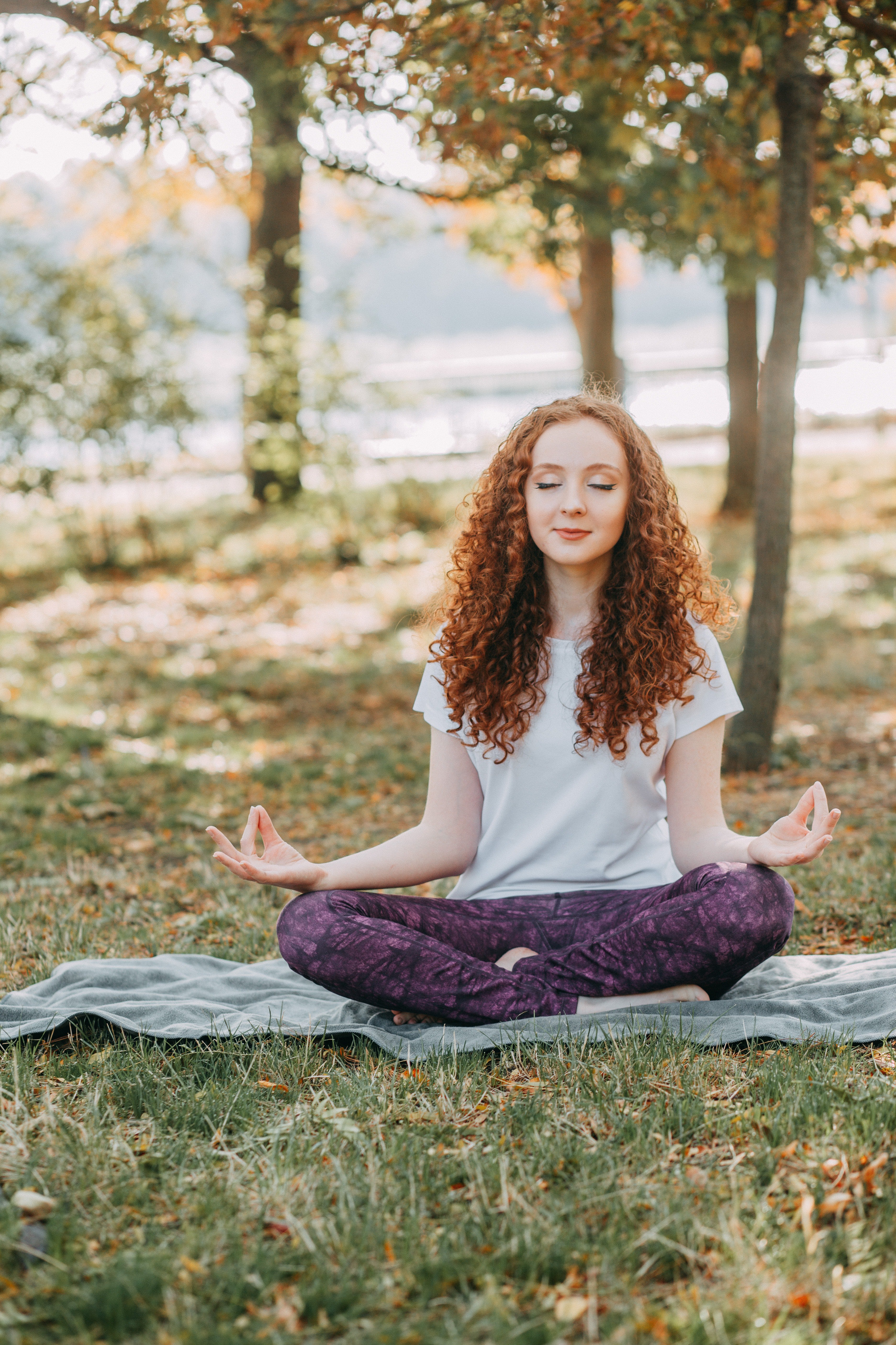 a woman doing yoga