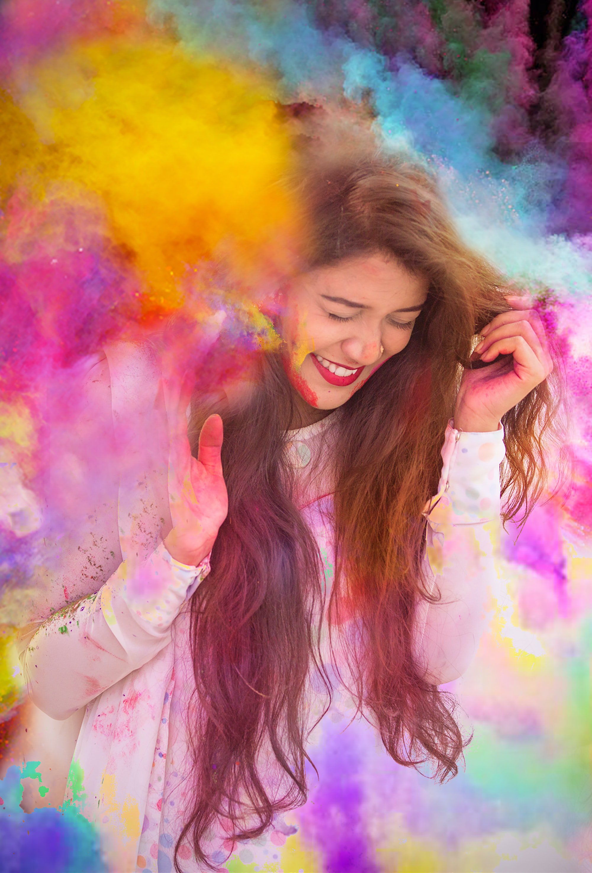 playing holi