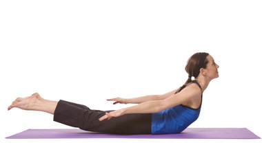 A women doing yoga asana