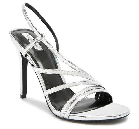 Strappy metallic stilettos
